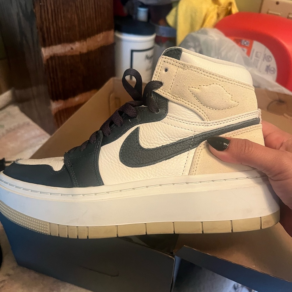 Nike High-Top Sneakers in Cream and Black